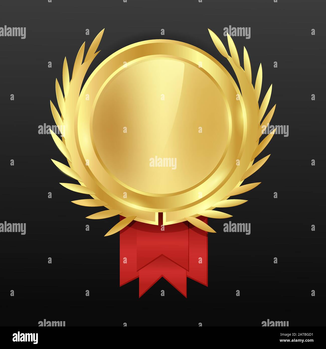 Gold round medal blank with wreath Stock Vector Image & Art - Alamy