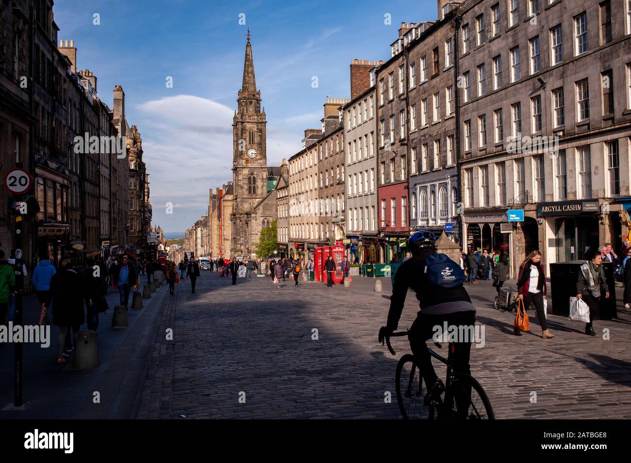 High Street and Tron Kirk in Edinburgh Roral mile , old town. Edinburgh