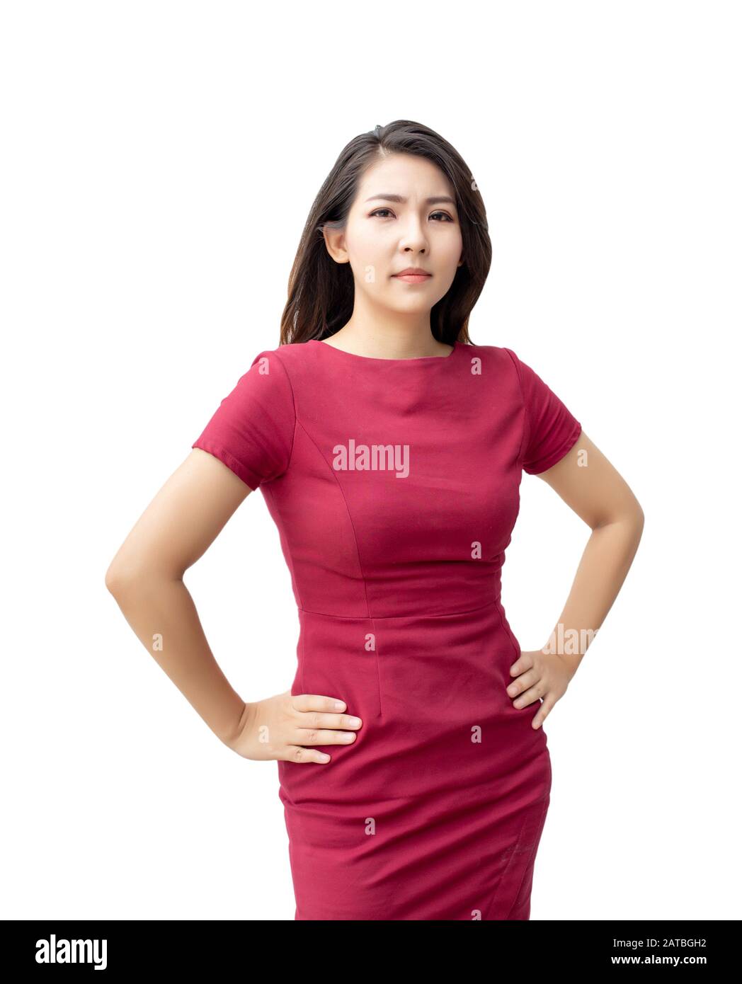 Business woman in red dress hi-res stock photography and images - Alamy