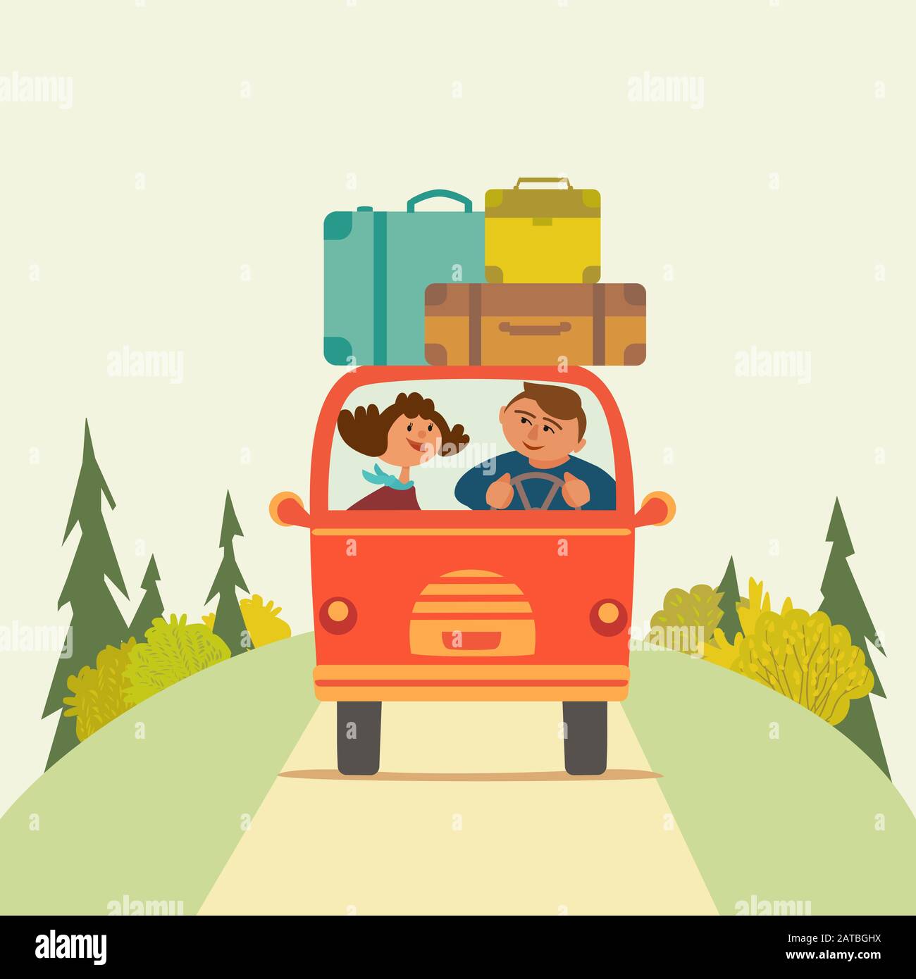 Travelling by car Stock Vector