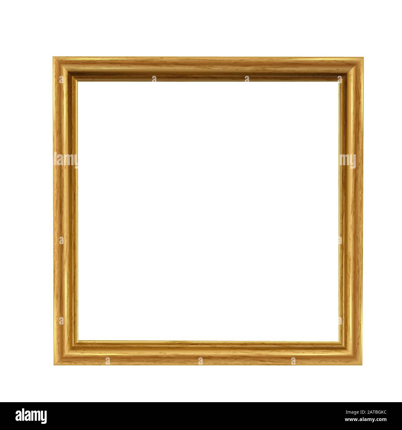 Golden picture square frame on a white background Stock Vector Image ...