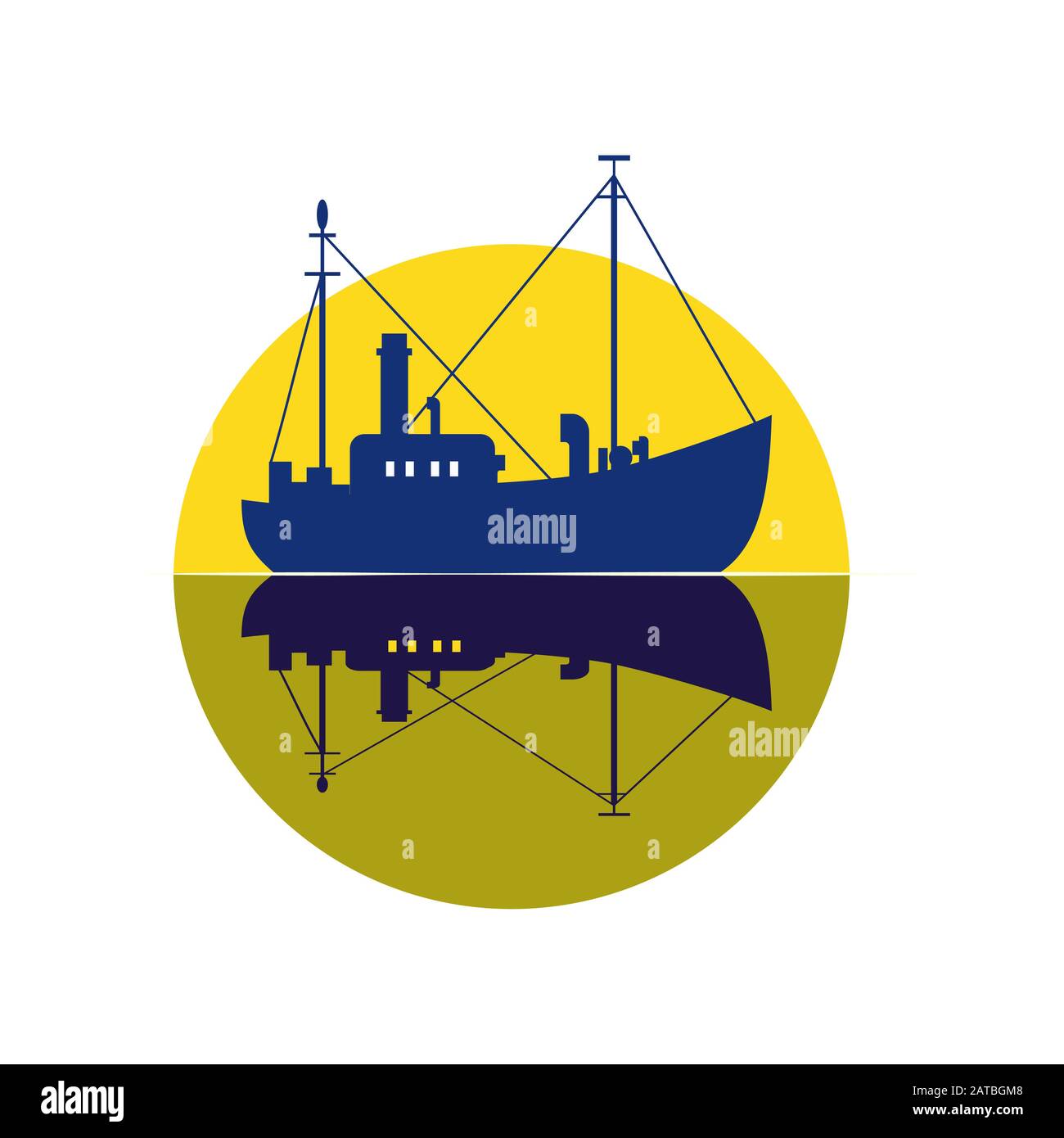 Fishing vessel icon Stock Vector