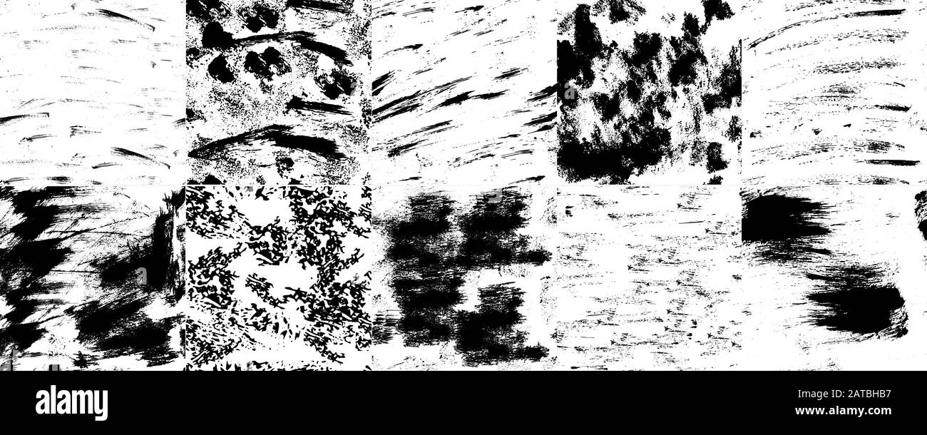 Set of abstract seamless black and white grunge textures Stock Vector ...
