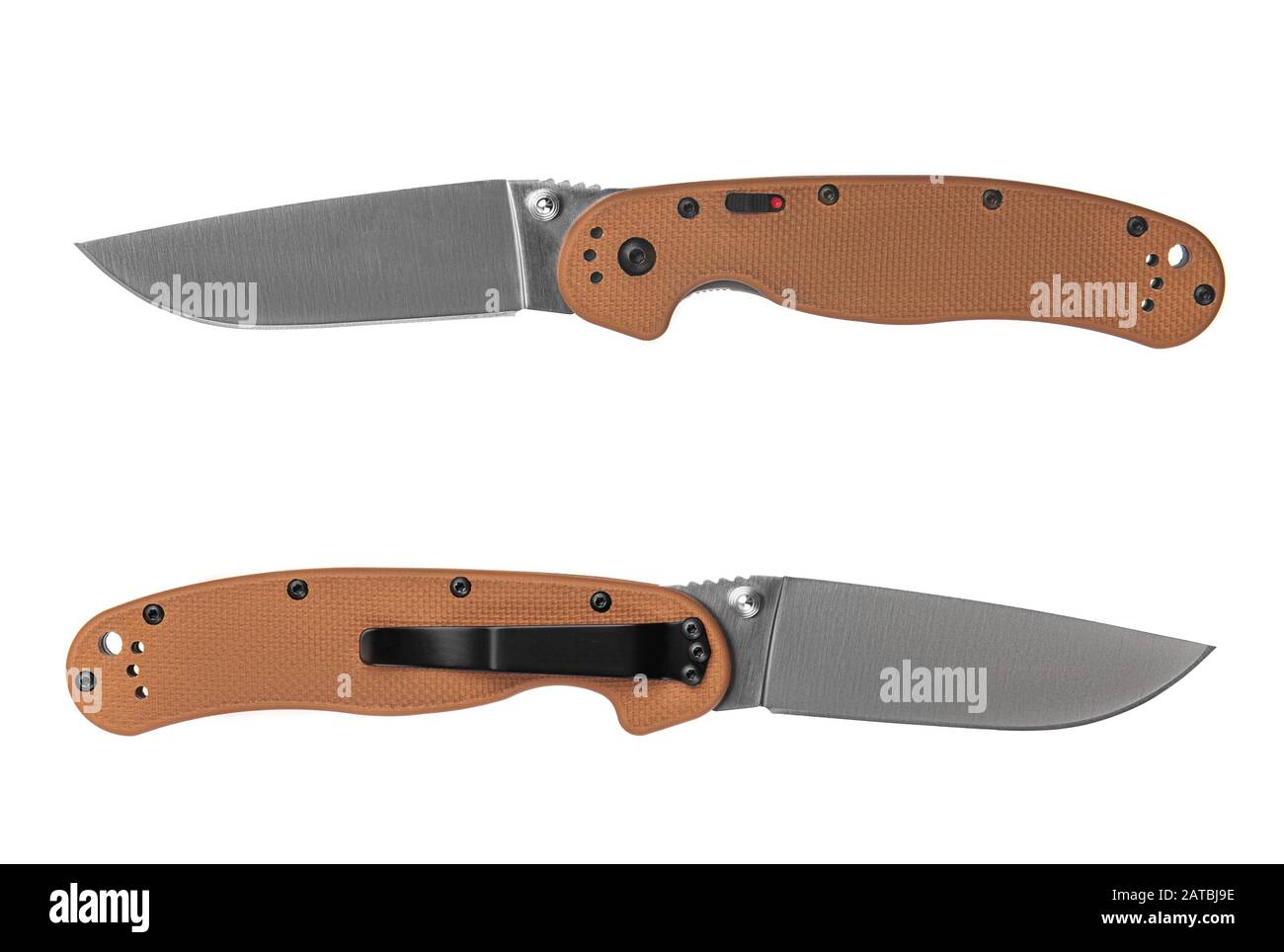 Penknife folding knife isolated on white background. Clasp knife. Jack