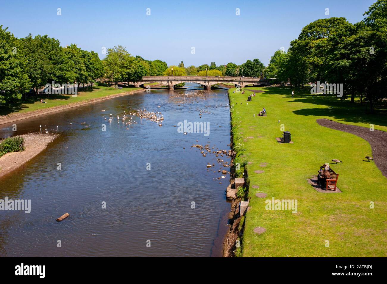 River Esk passing by Musselburgh. Musselburgh cityscape/travel