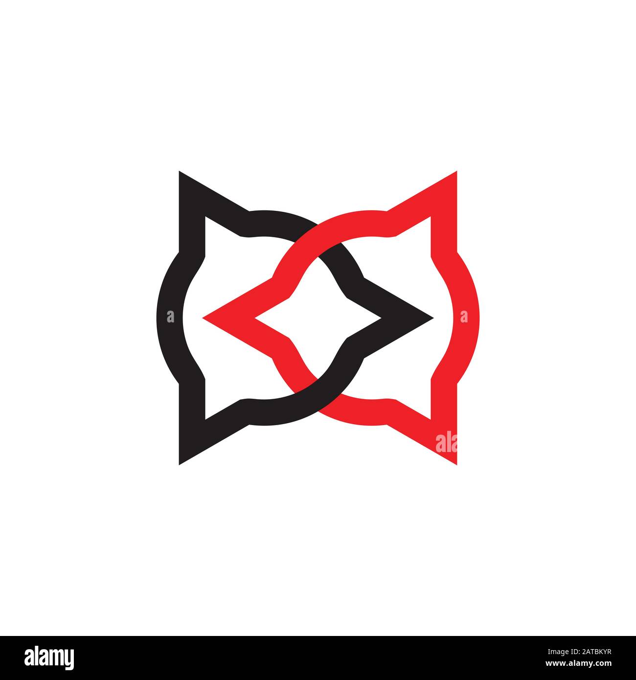 linked circle triangle object colorful logo Stock Vector