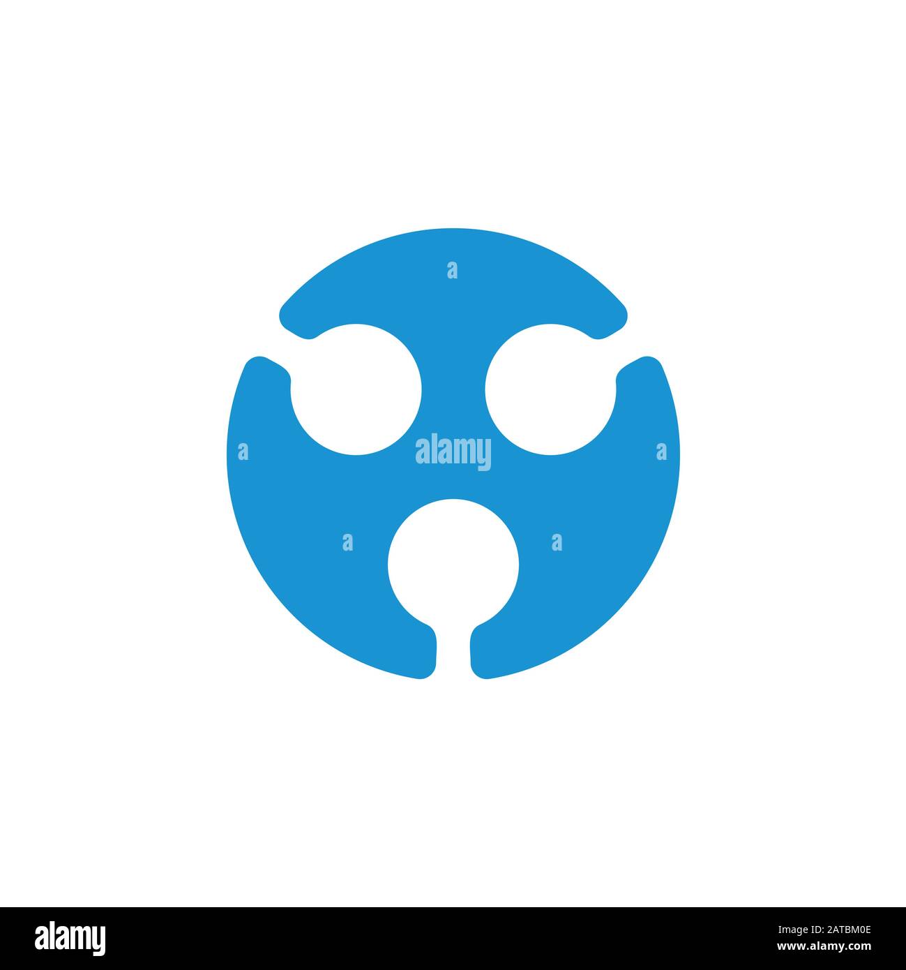 circle dots negative space logo vector Stock Vector
