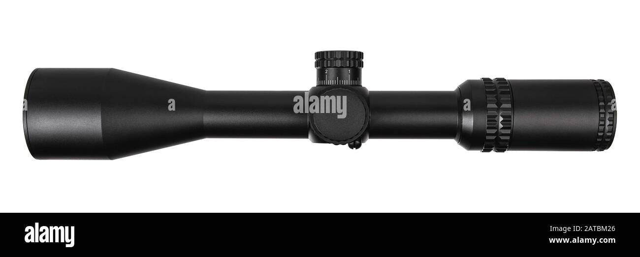 black optical sniper scope isolated on white background Stock Photo - Alamy