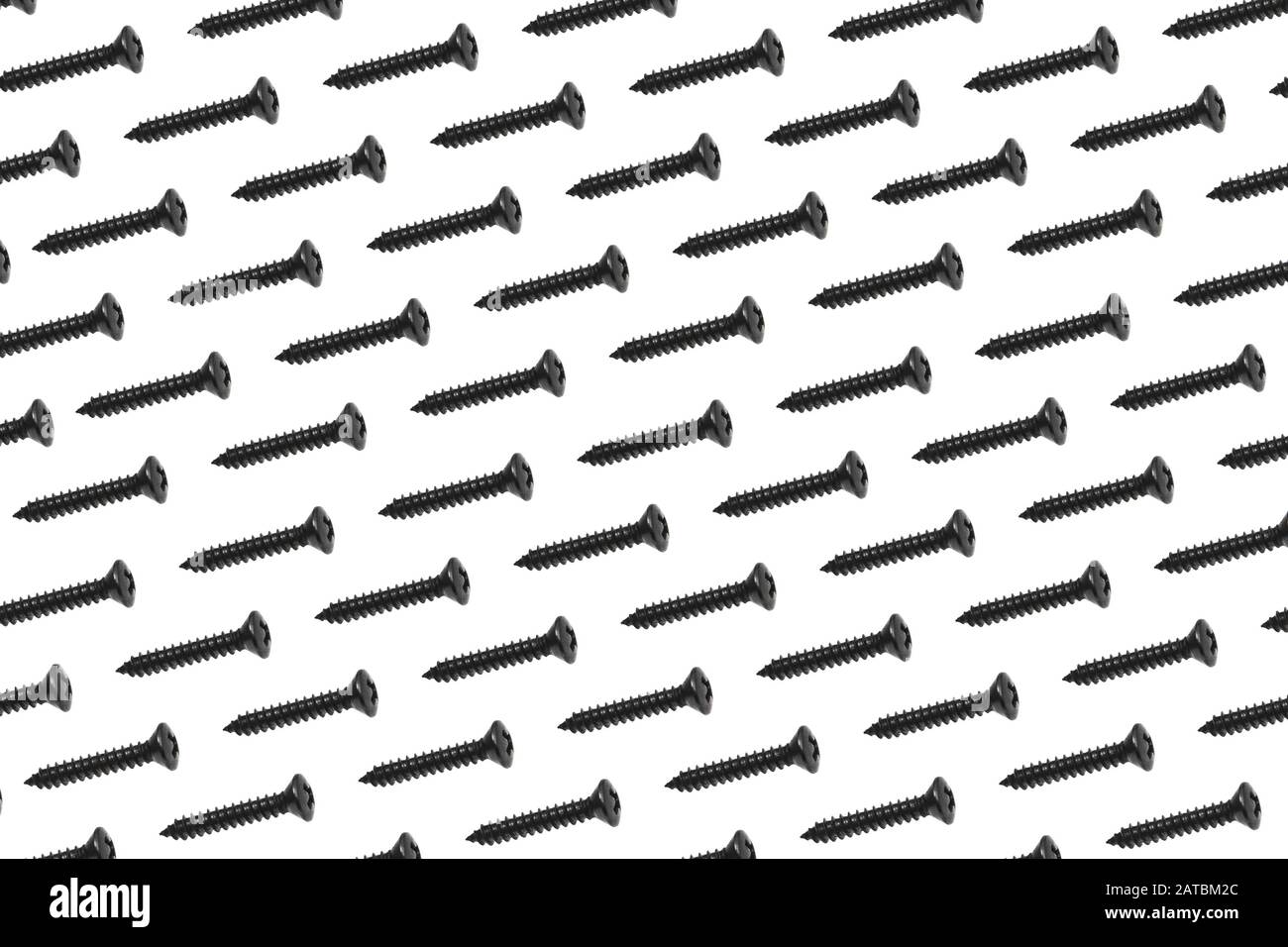 Black Screws On A White Background Stock Photo Alamy