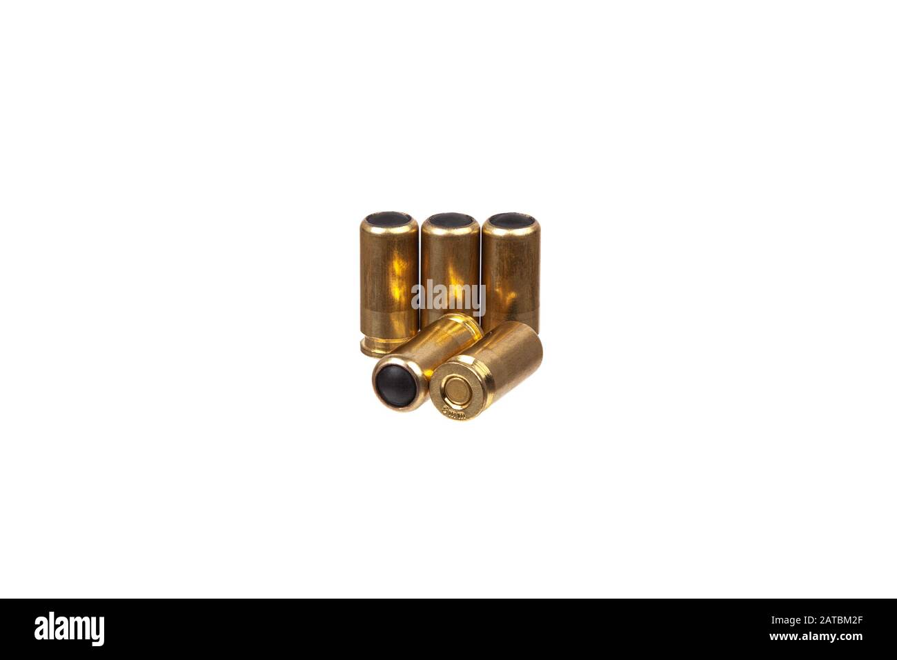 rubber bullets for a traumatic pistol isolated on white background