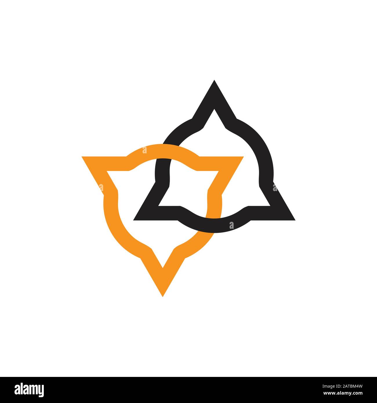 linked circle triangle object colorful logo Stock Vector