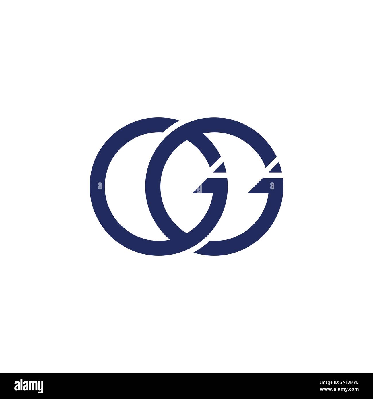 letters gg circle arrow monogram logo vector Stock Vector