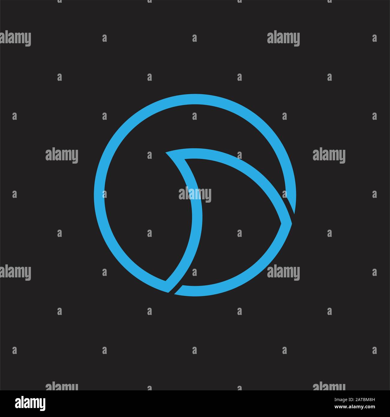 simple waves geometric line circle logo vector Stock Vector