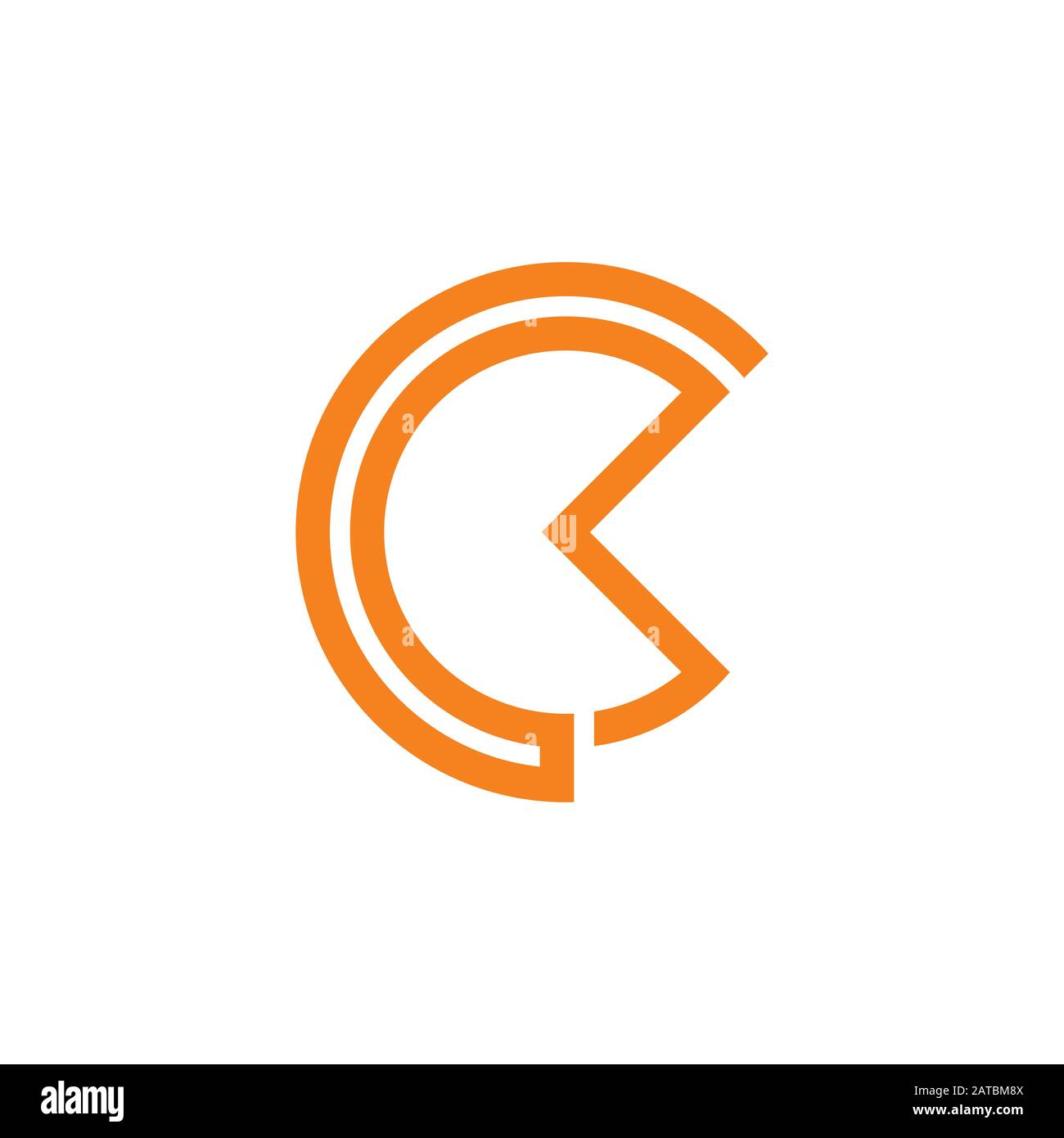 abstract letter ck stripes circle logo vector Stock Vector