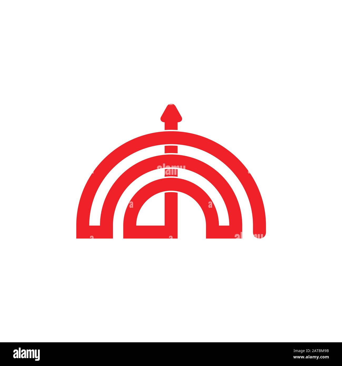 abstract curves geometric line arrow up simple logo vector Stock Vector