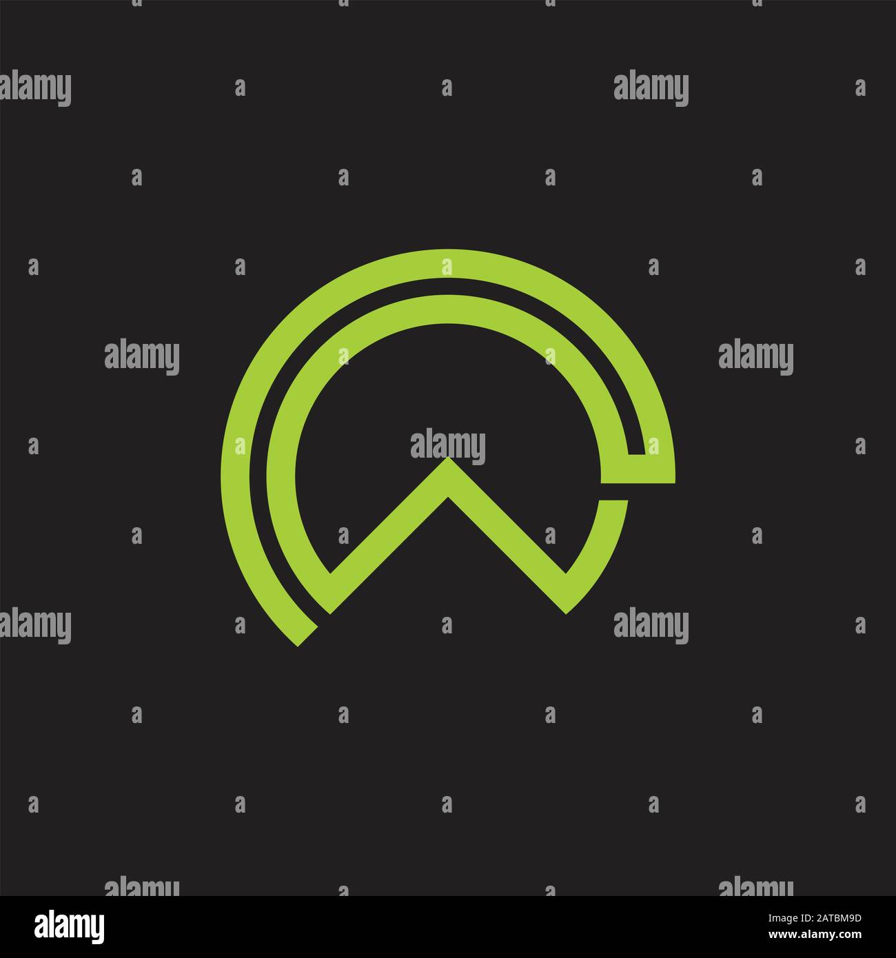 abstract mountain stripes line circle geometric logo vector Stock Vector