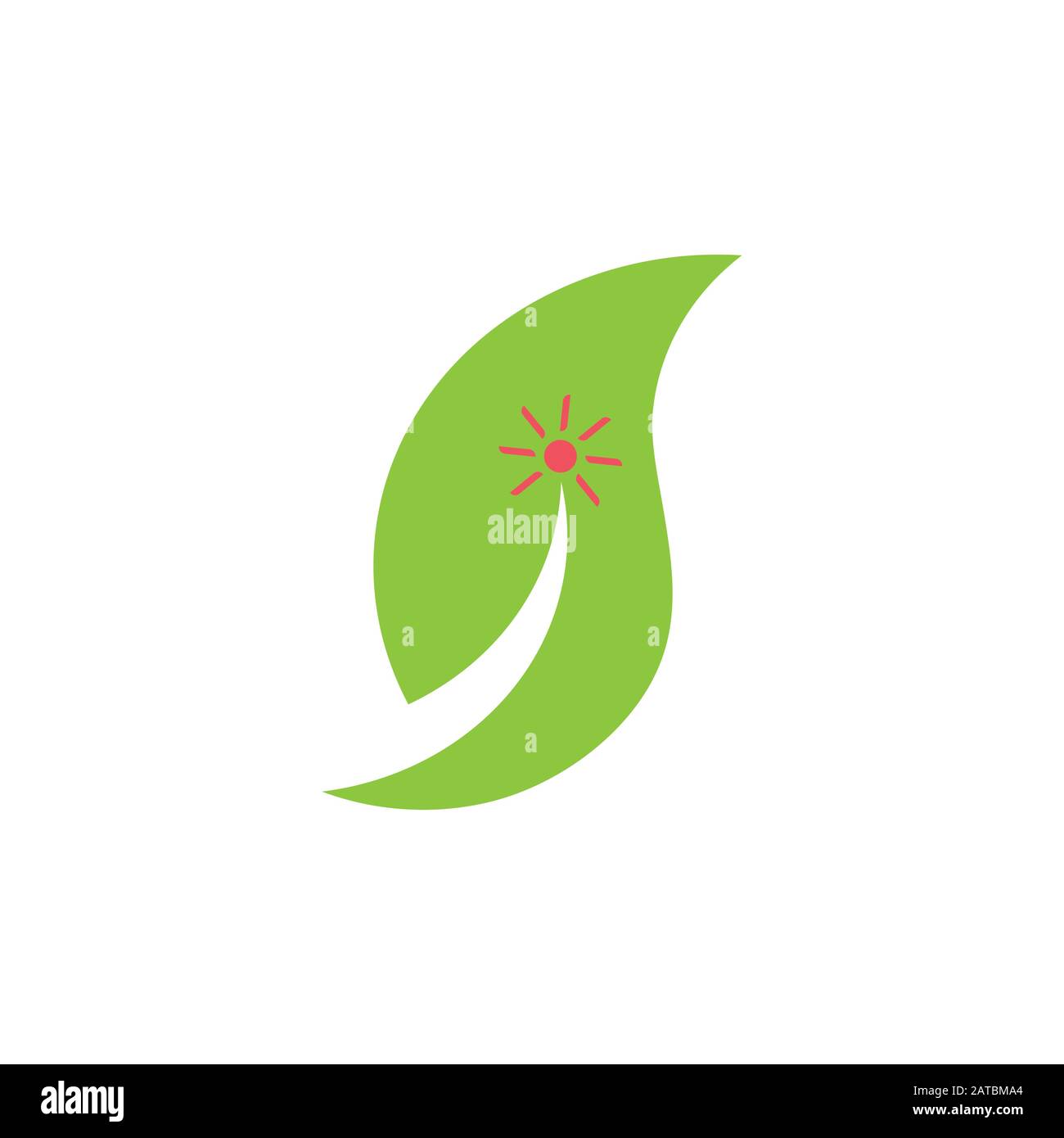 letter s sun leaf geometric simple design logo vector Stock Vector