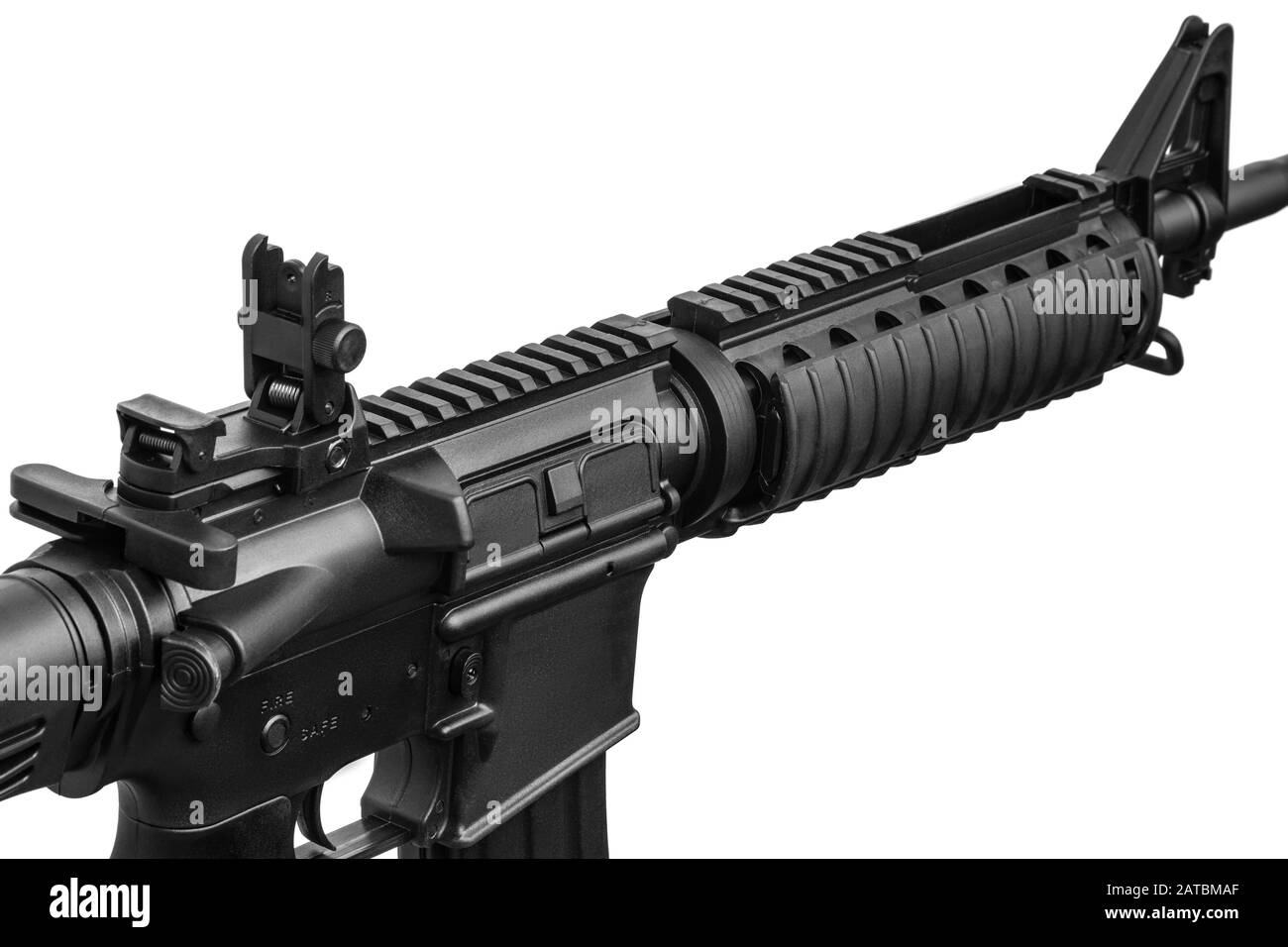 Modern automatic rifle isolated on white background Stock Photo - Alamy
