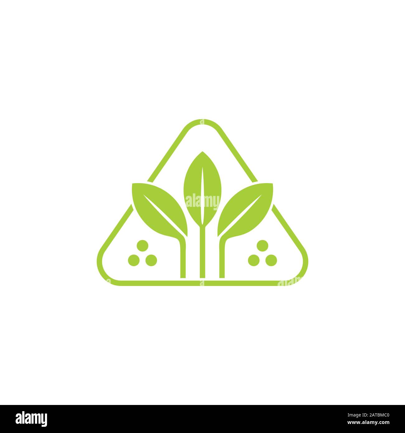simple triangle geometric leaf logo vector Stock Vector