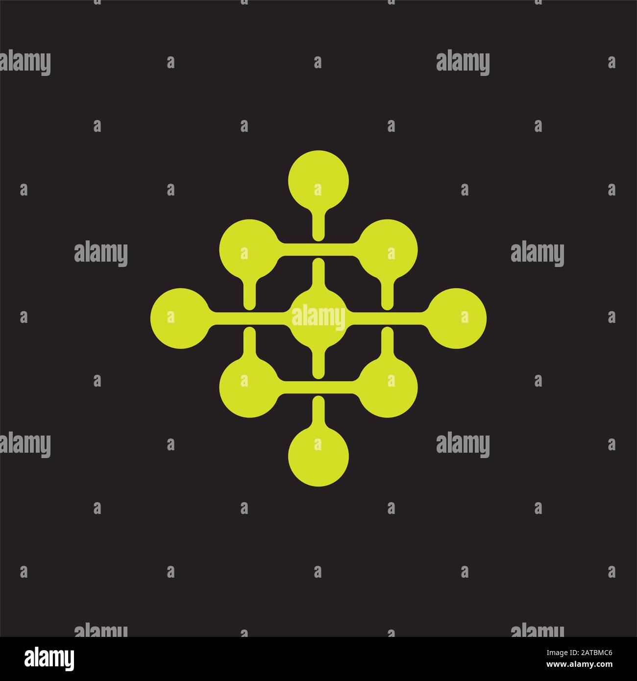 abstract plus medical linked dots network overlapping logo vector Stock Vector