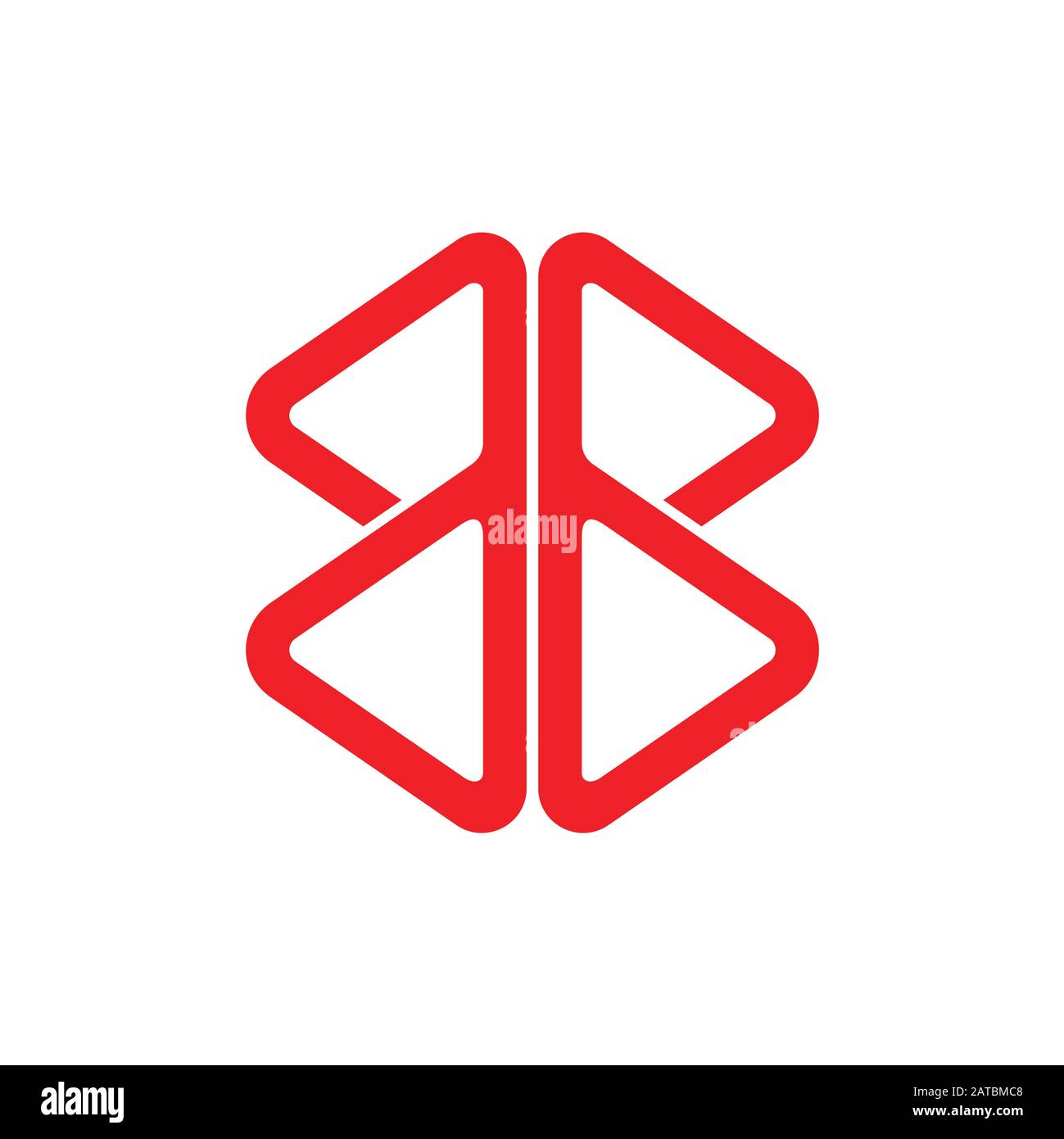abstract letter bb simple geometric triangle line logo vector Stock Vector