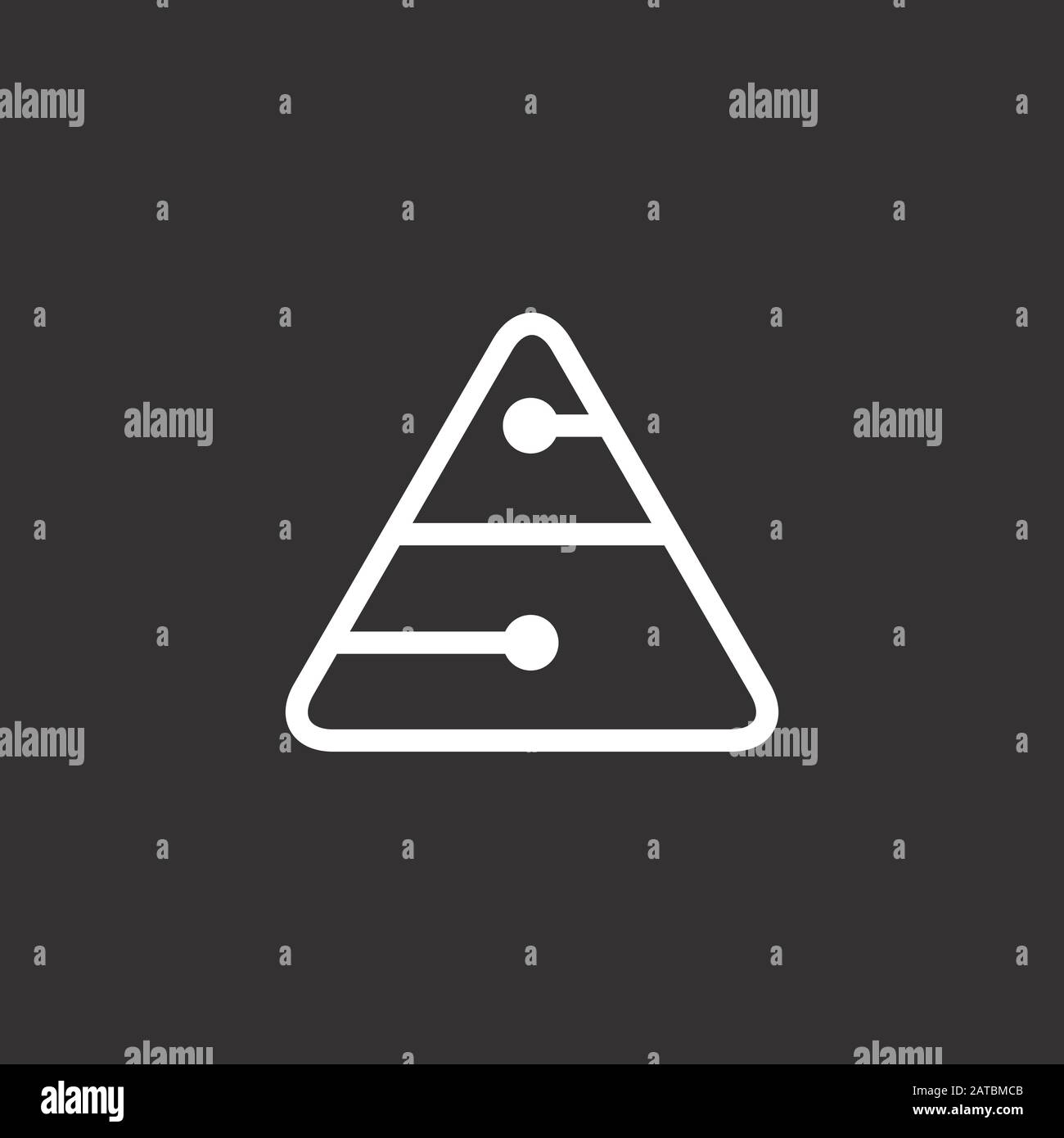 triangle linked dots line logo vector Stock Vector
