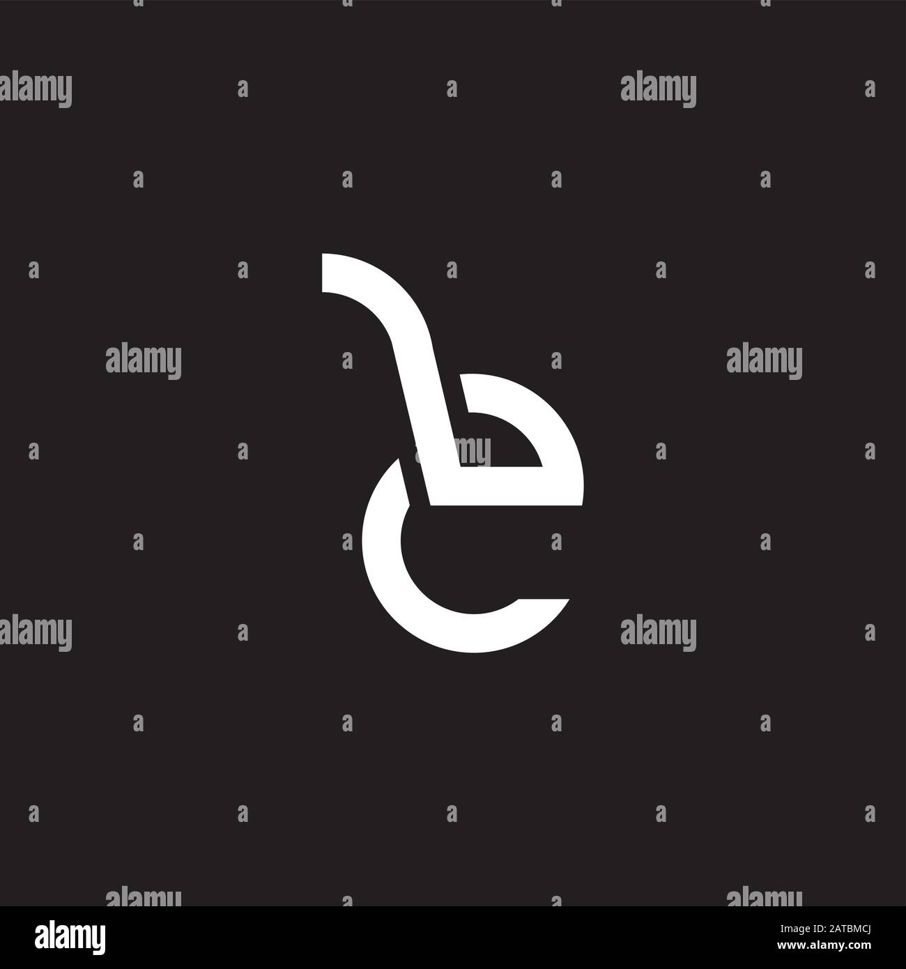 letter be simple geometric line logo vector Stock Vector