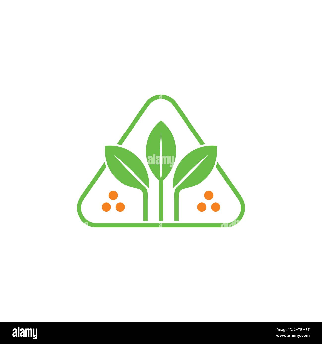 leaf and wheat abstract triangle logo vector Stock Vector