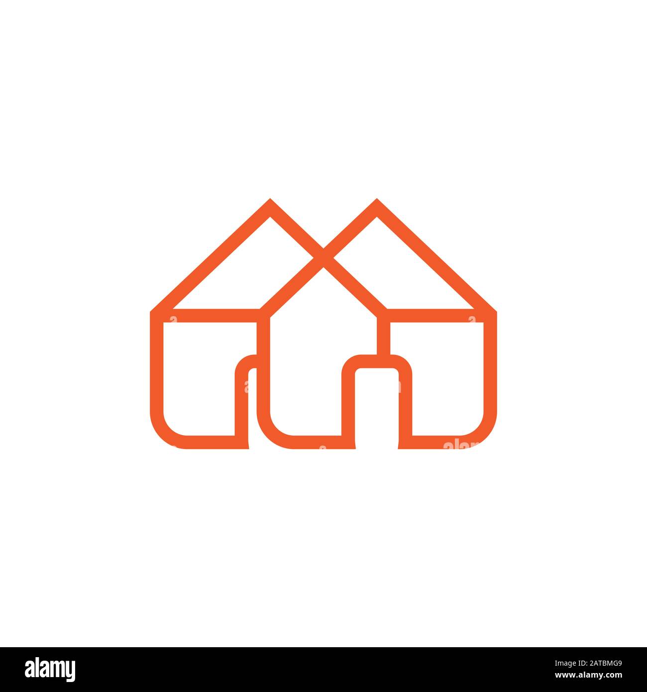 house construction overlapping line design vector Stock Vector