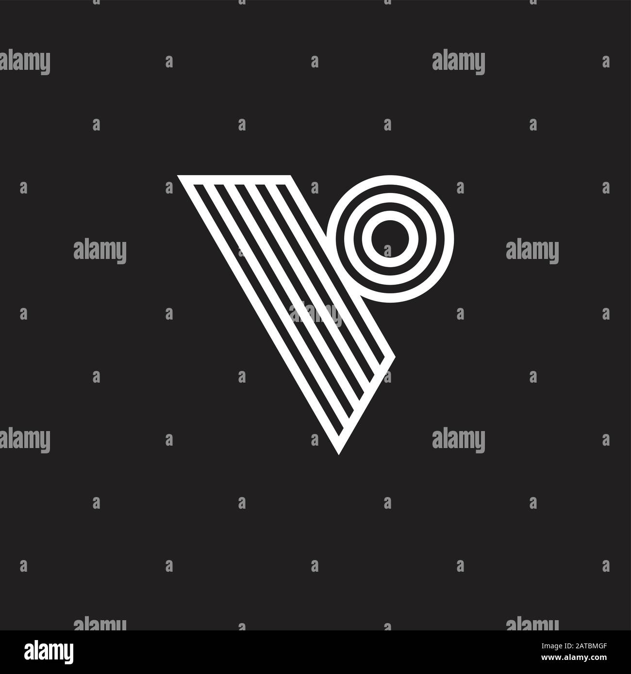 abstract letter v circle triangle stripes lines logo vector Stock ...