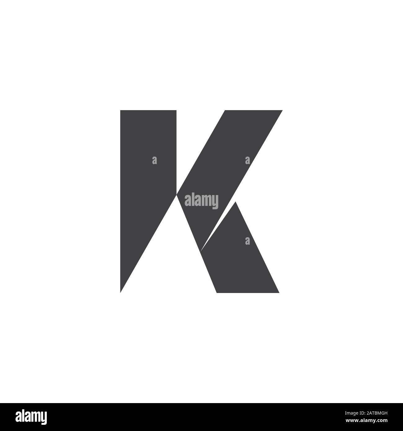 abstract letter vk simple geometric logo vector Stock Vector