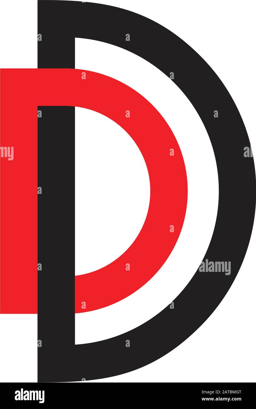 letter dd linked colorful logo vector Stock Vector