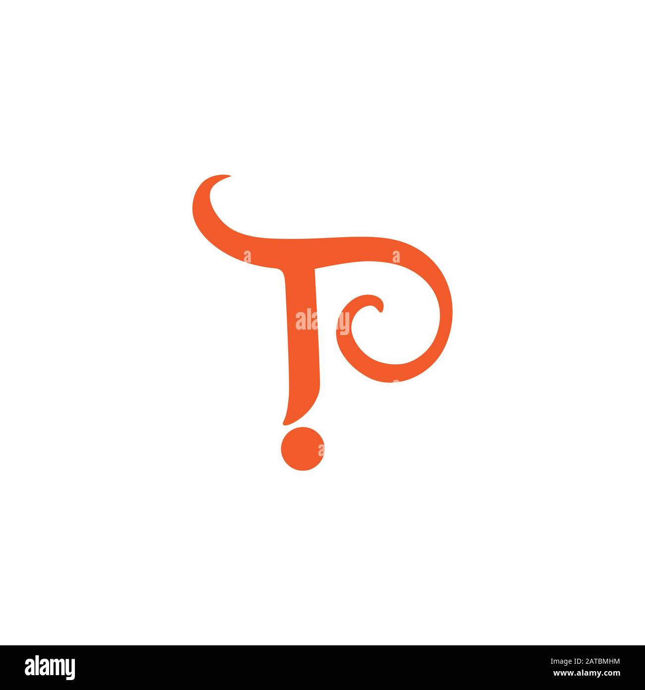 letter tp loop spiral design logo vector Stock Vector