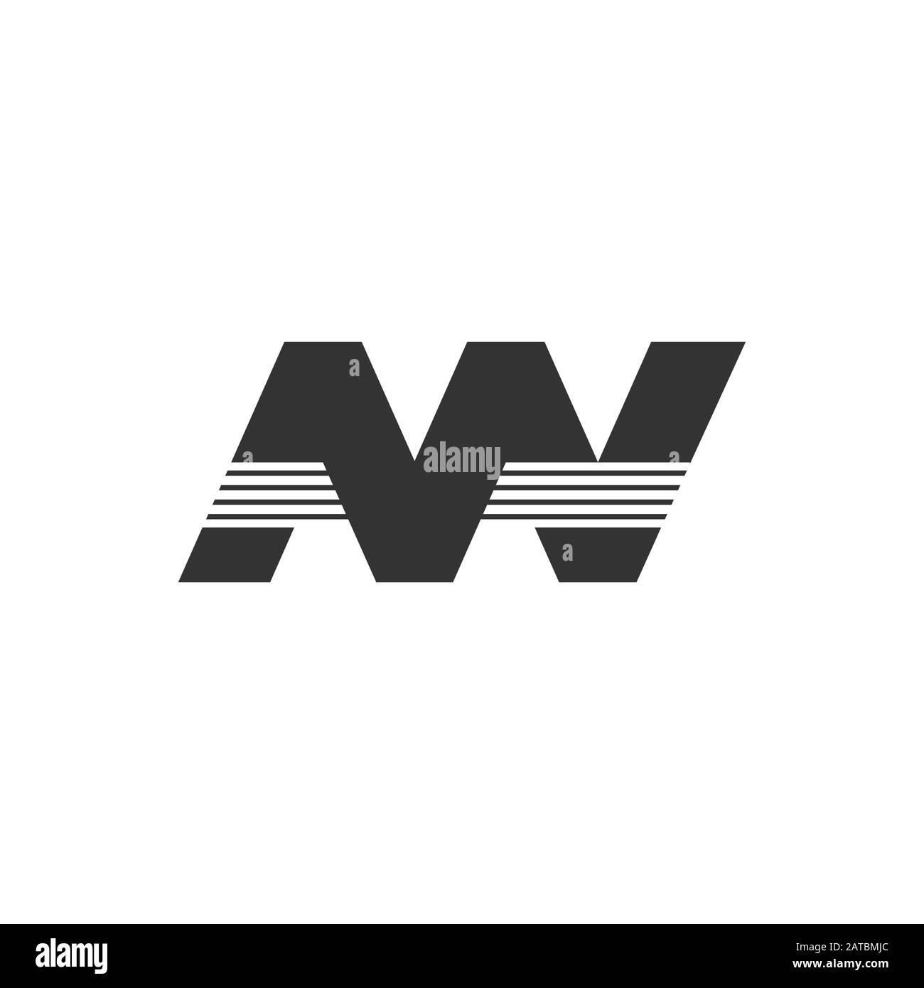 letter mn stripes geometric logo vector Stock Vector