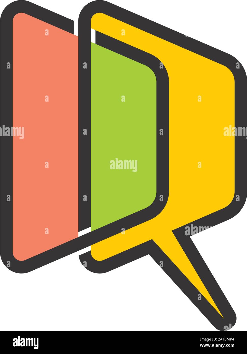 letter dr talk bubble  outline colorful logo vector Stock Vector