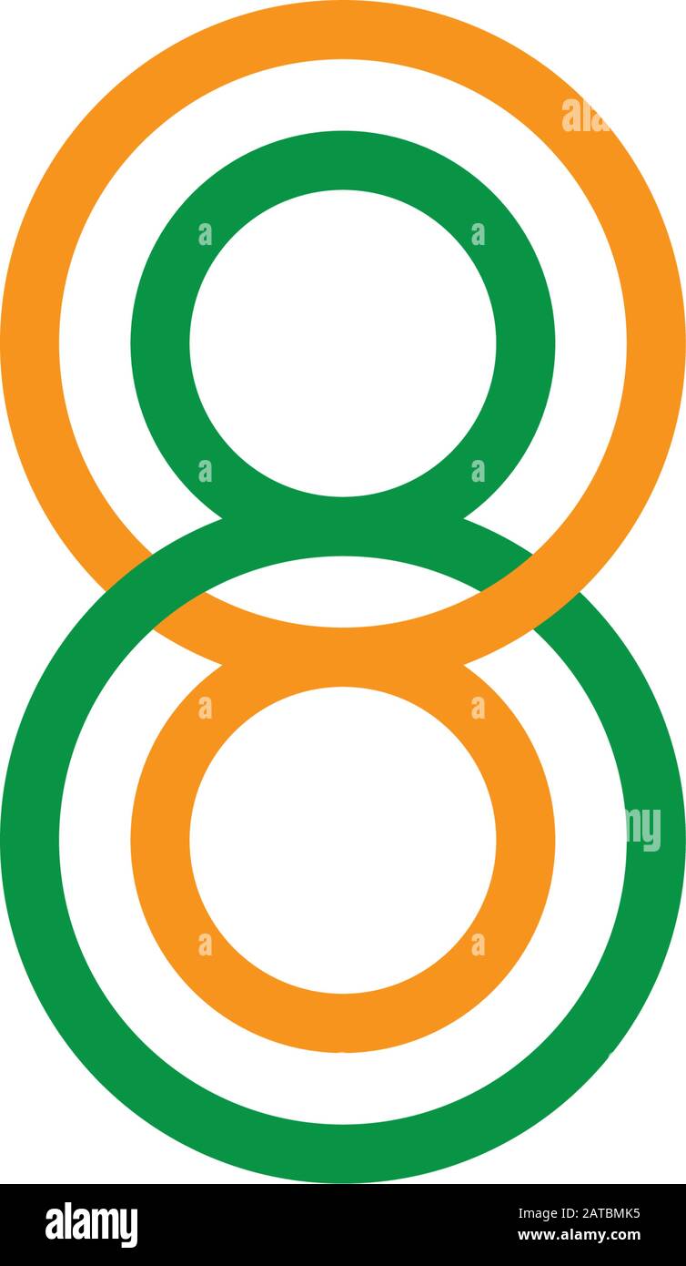 linked number 8 circle overlap colorful logo vector Stock Vector