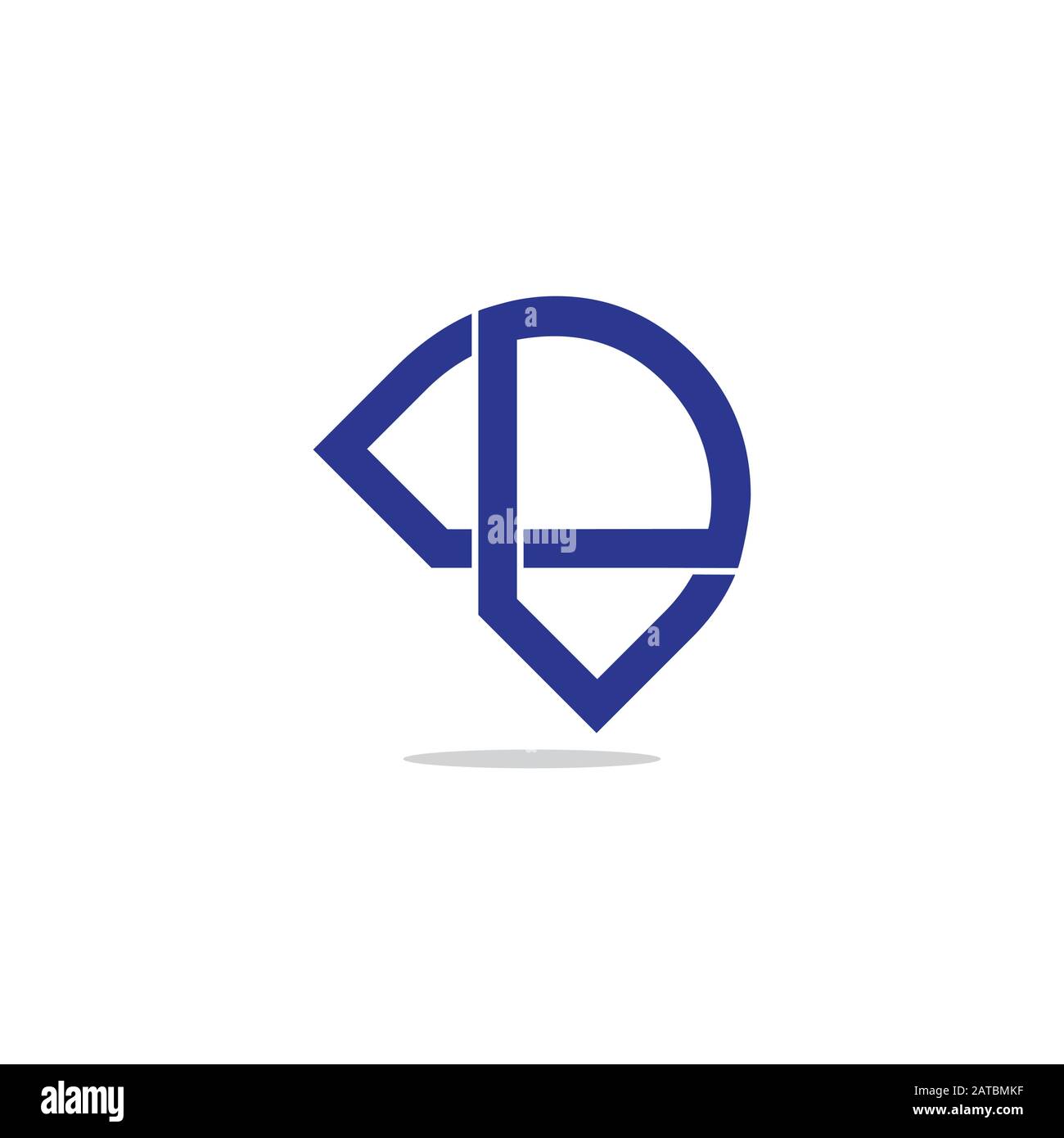 letter dk linked overlapping line shadow logo vector Stock Vector