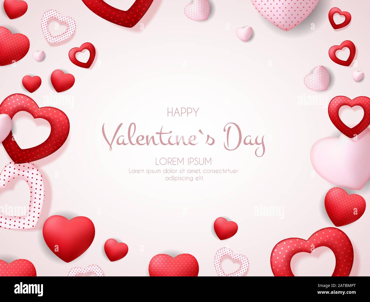 Happy Valentines Day Card with Heart. Vector Illustration Stock Vector ...
