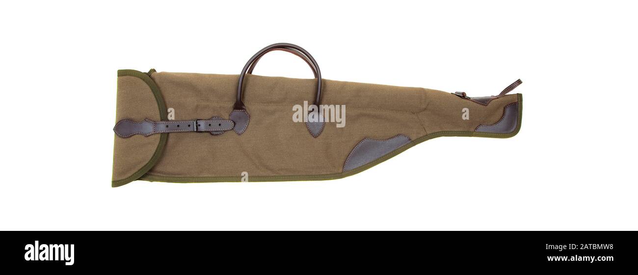 Green soft case for guns isolated for white background Stock Photo - Alamy