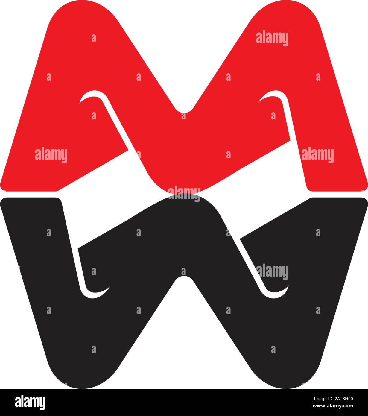 letter wm 3d geometric logo vector Stock Vector Image & Art - Alamy