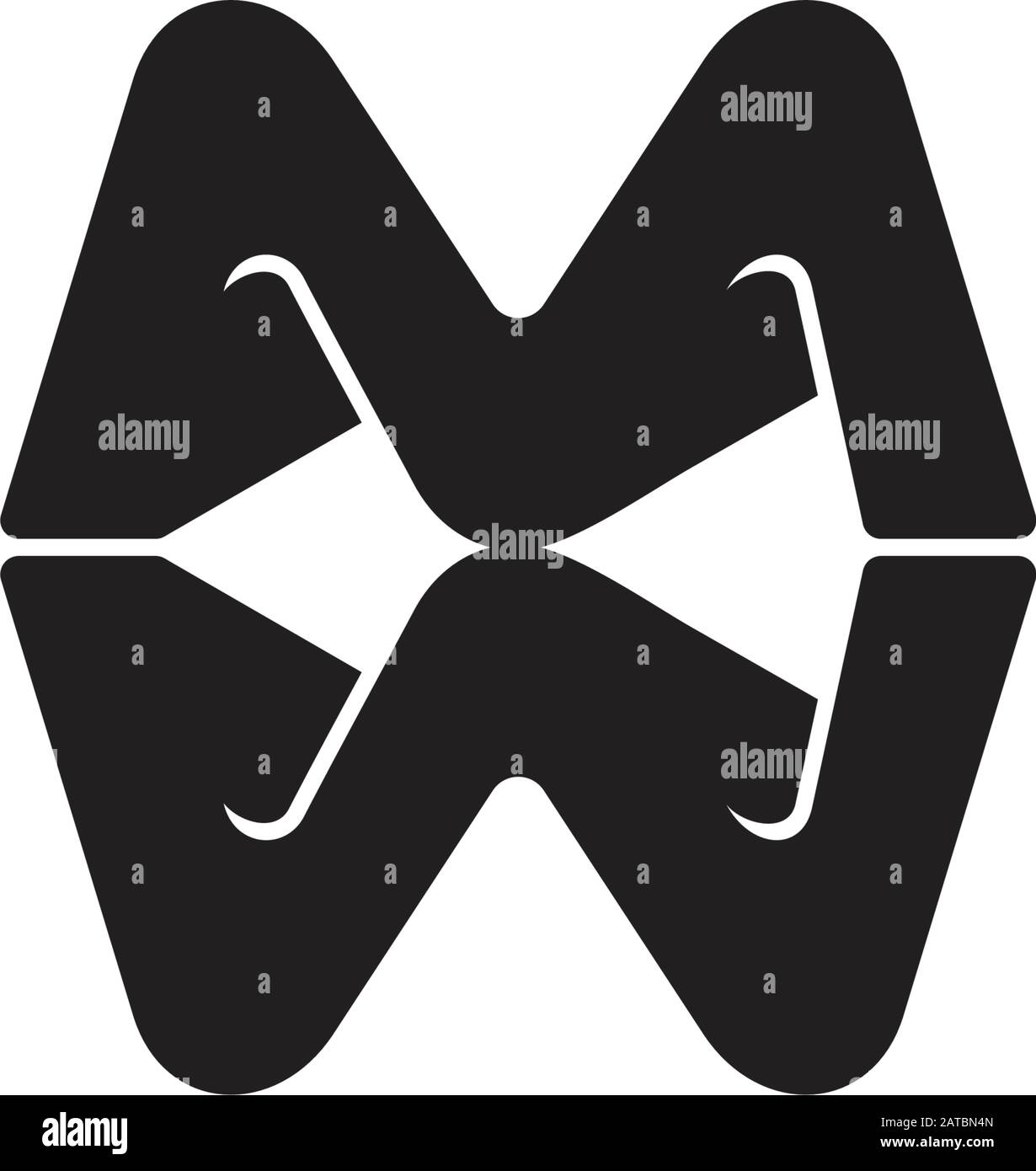 letter mw 3d linked logo vector Stock Vector