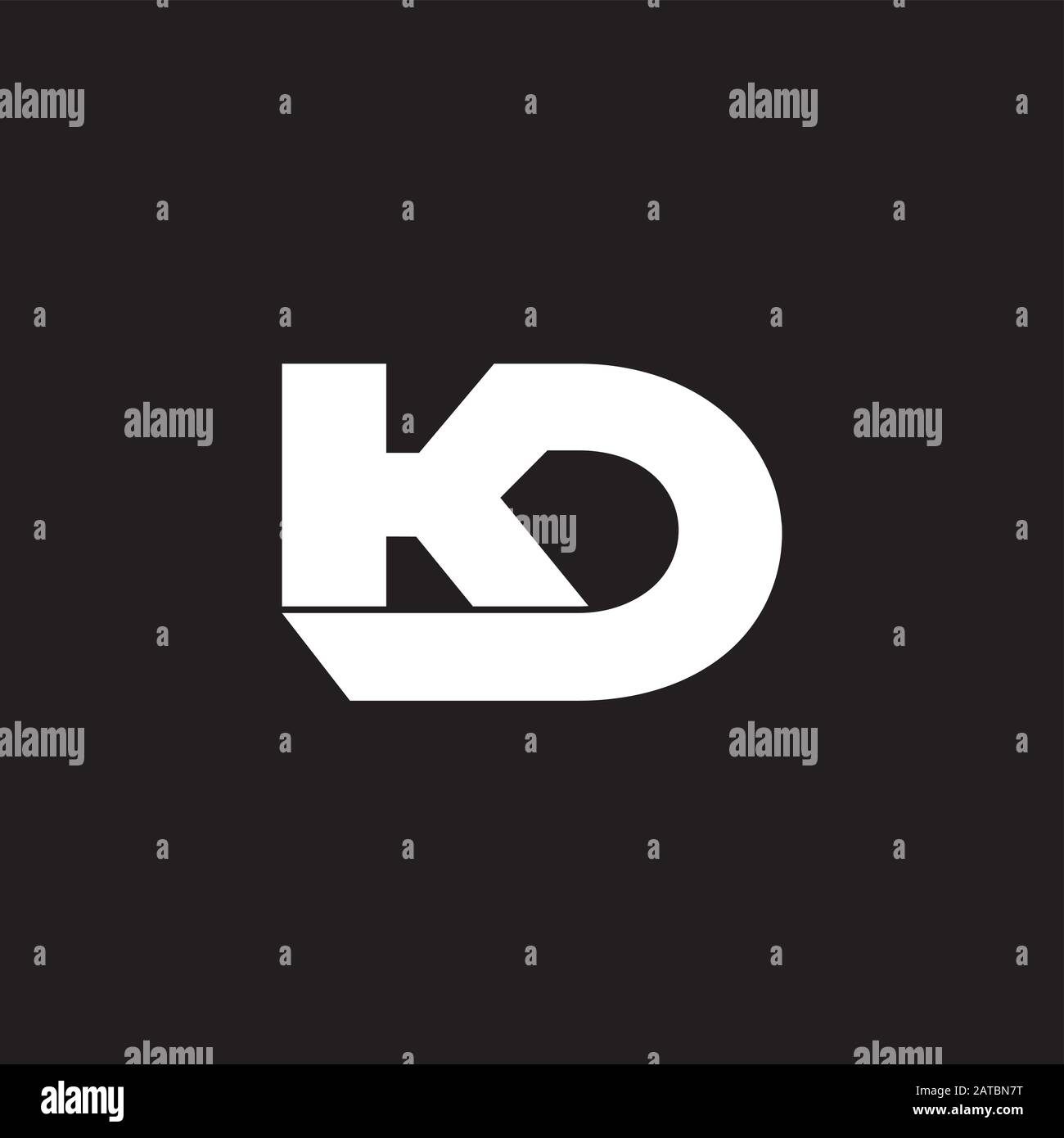 letter kd symbol linked geometric design logo vector Stock Vector