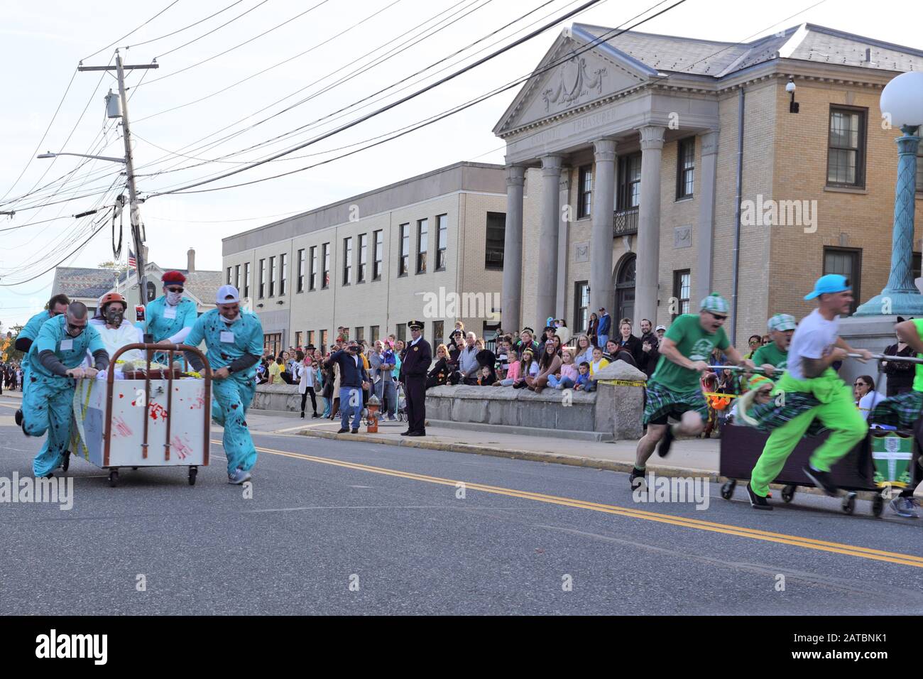 Halloween coffin races Riverhead Long Island New York Stock Photo Alamy