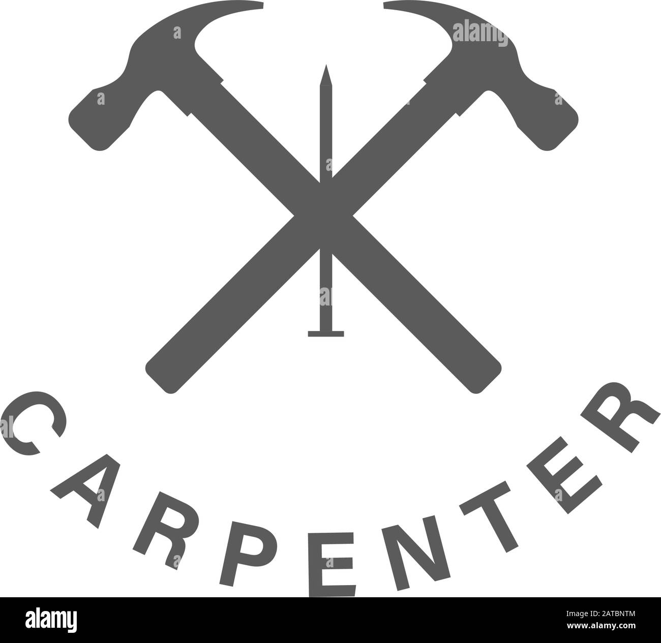 Logo design Concept about Carpenter - Fine Wood - Hand Made - Furnishing . Carpenter design element in vintage style for logo, label, badge, t-shirts. Stock Vector