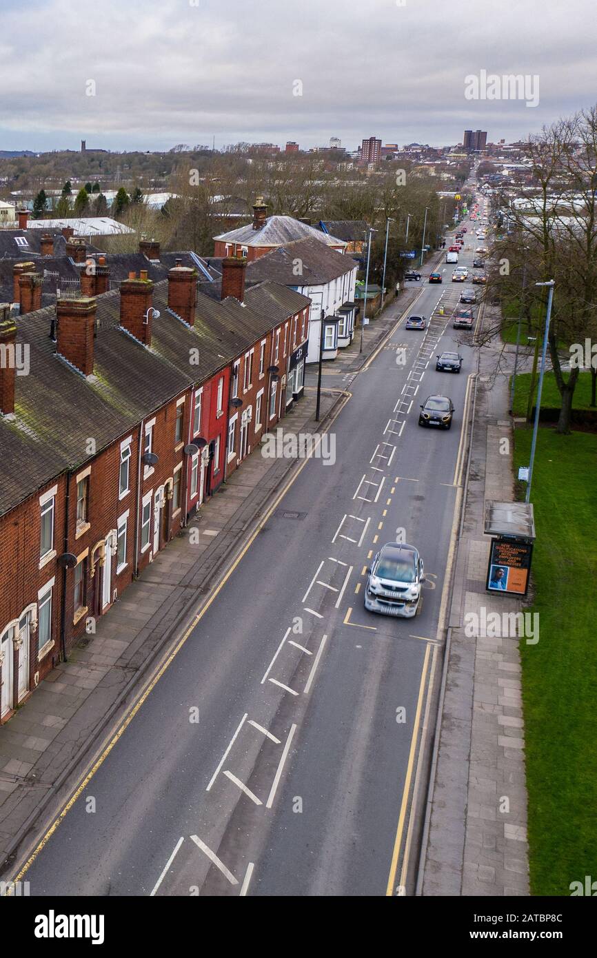 Pavement views of Victoria road, Vicky road, a poor area leading to the