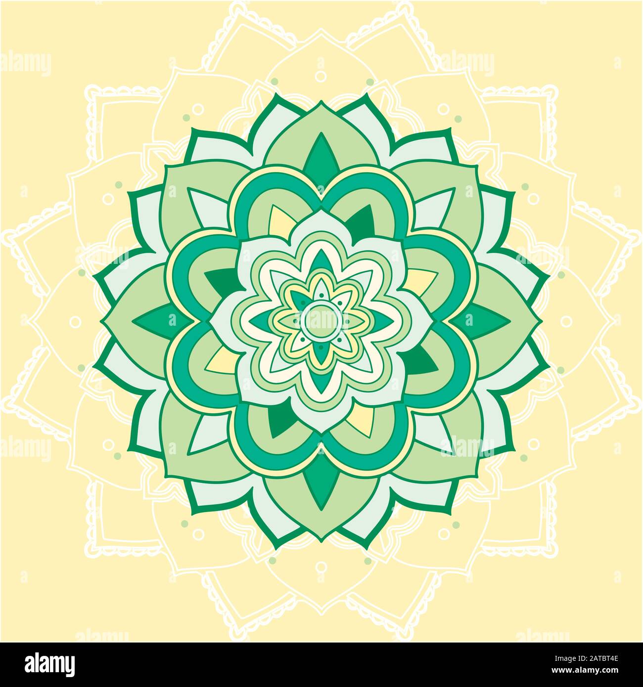 Mandala patterns on yellow background illustration Stock Vector Image
