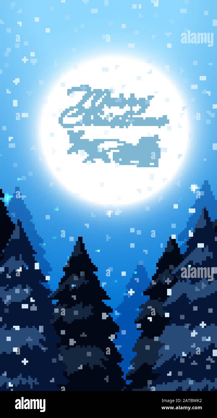 Background scene with snow in the forest illustration Stock Vector ...