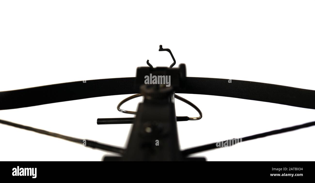 Sports black crossbow on a white background.  Stock Photo