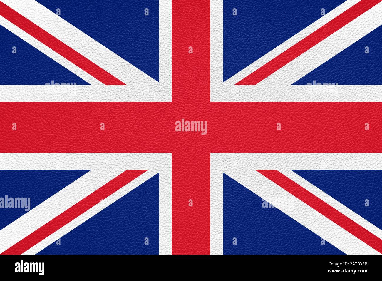 british flag of United Kingdom UK or Great Britain printed on leather texture background Stock Photo