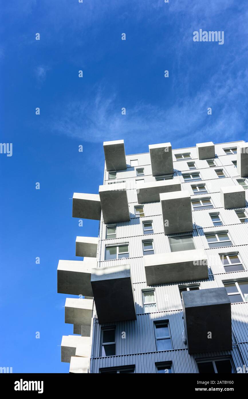 Wien, Vienna apartment residential building, house, big protruding